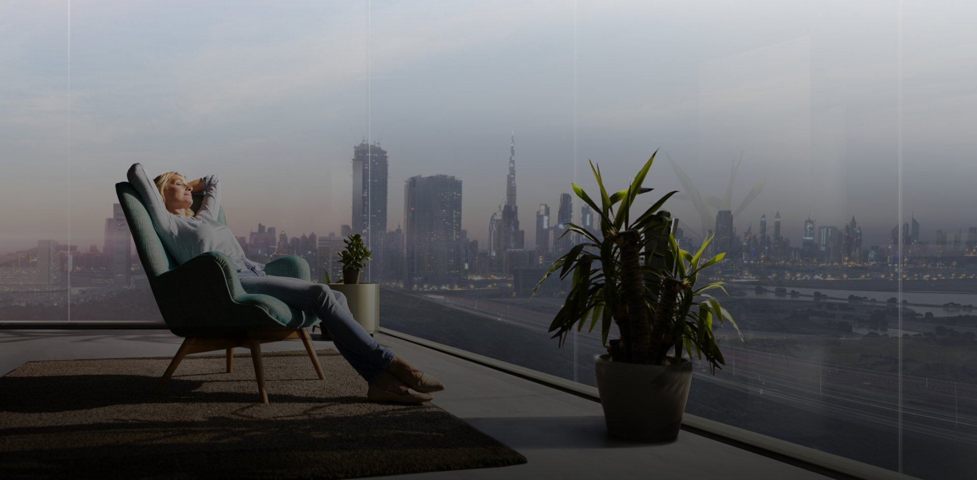 Woman Relaxing By A Panoramic View