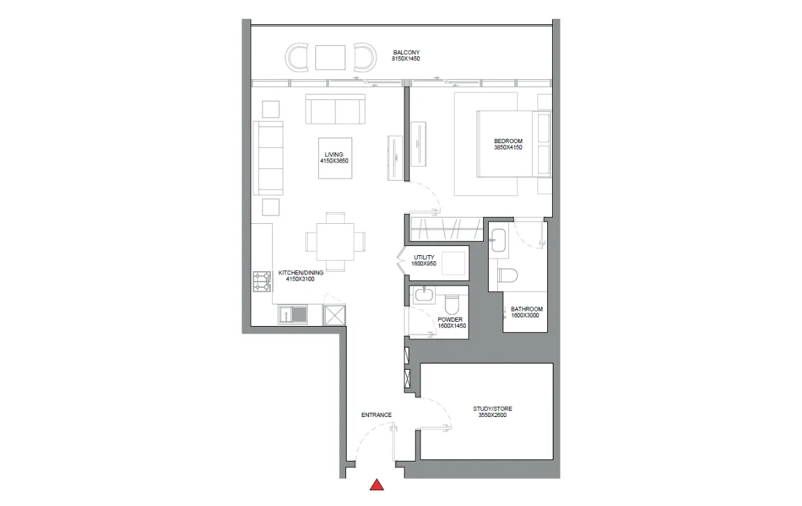1.5 BEDROOM APARTMENT (TYPE E)