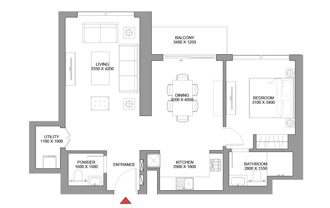 1 BEDROOM APARTMENT TYPE E