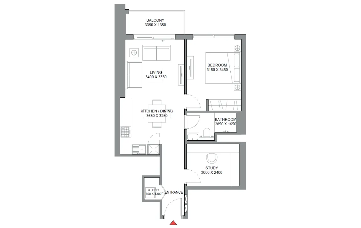 1.5 BEDROOM APARTMENT (TYPE B)