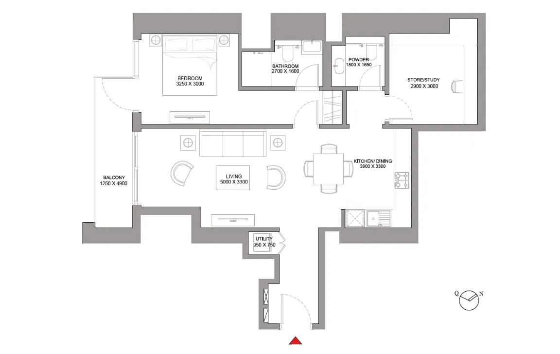 1.5 BEDROOM APARTMENT TYPE D