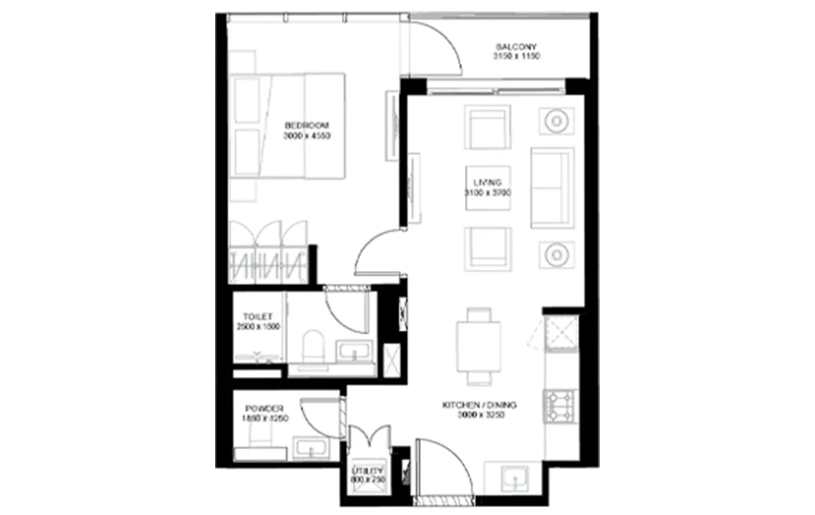 1 BEDROOM APARTMENT