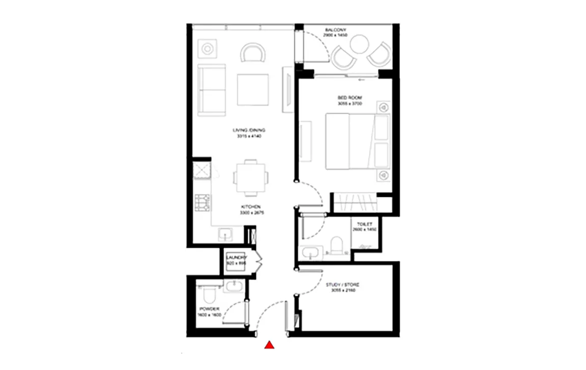 1.5 BEDROOM APARTMENT (TYPE A)