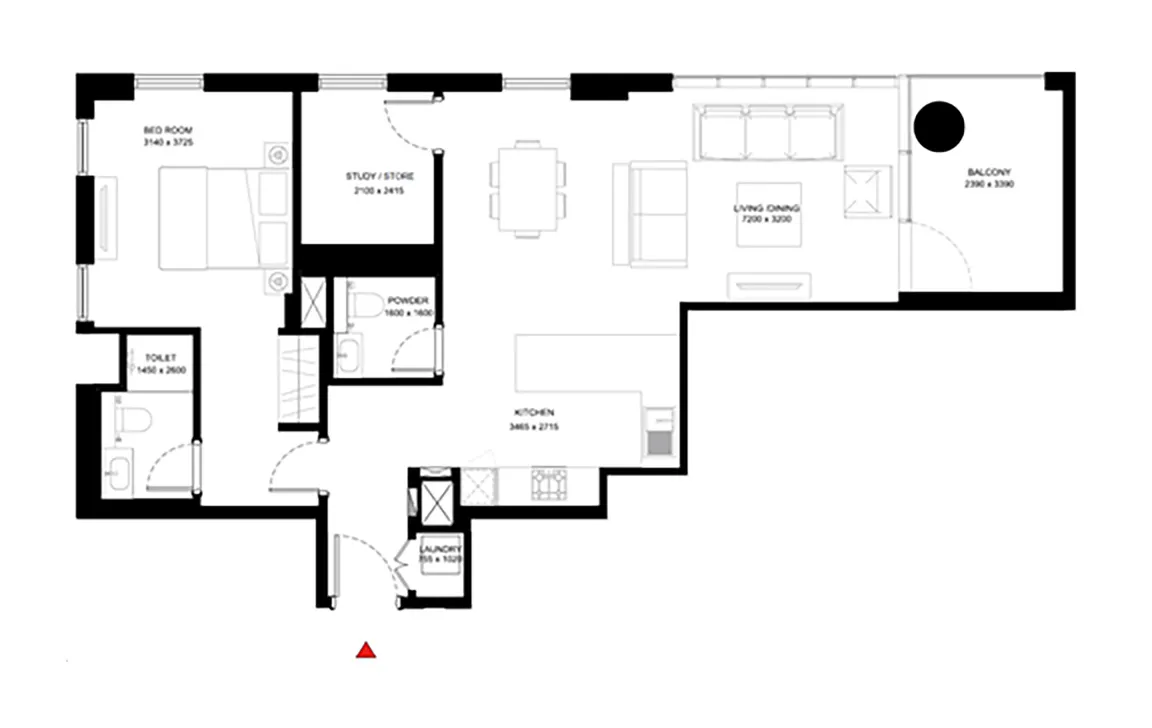 1.5 BEDROOM APARTMENT (TYPE B)