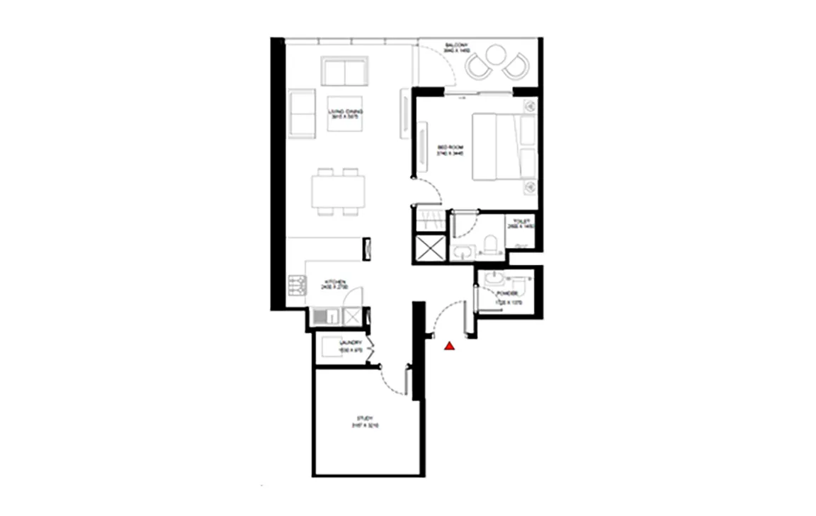1.5 BEDROOM APARTMENT (TYPE C)