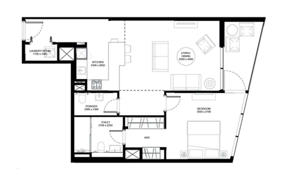 1 BEDROOM APARTMENT (TYPE D)
