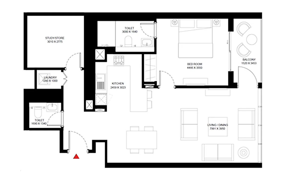 1.5 BEDROOM APARTMENT (TYPE D)