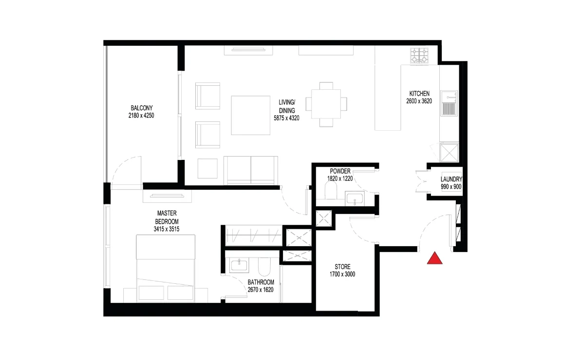 1.5 BEDROOM