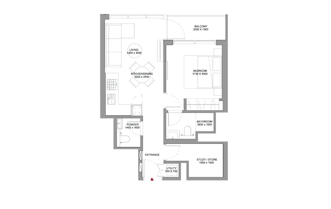 1.5 BEDROOM APARTMENT (TYPE B)