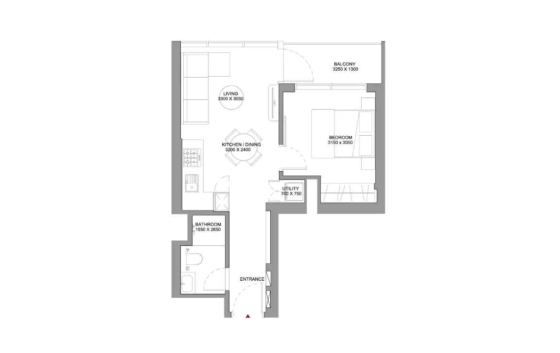 1 BEDROOM APARTMENT (TYPE C)
