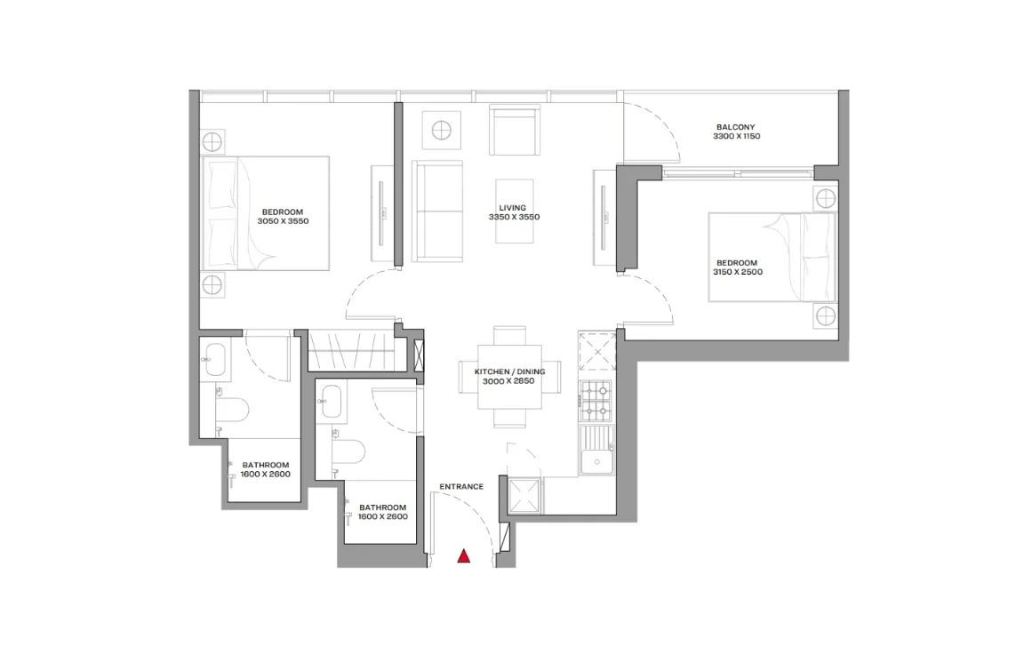 2 BEDROOM (TYPE A)