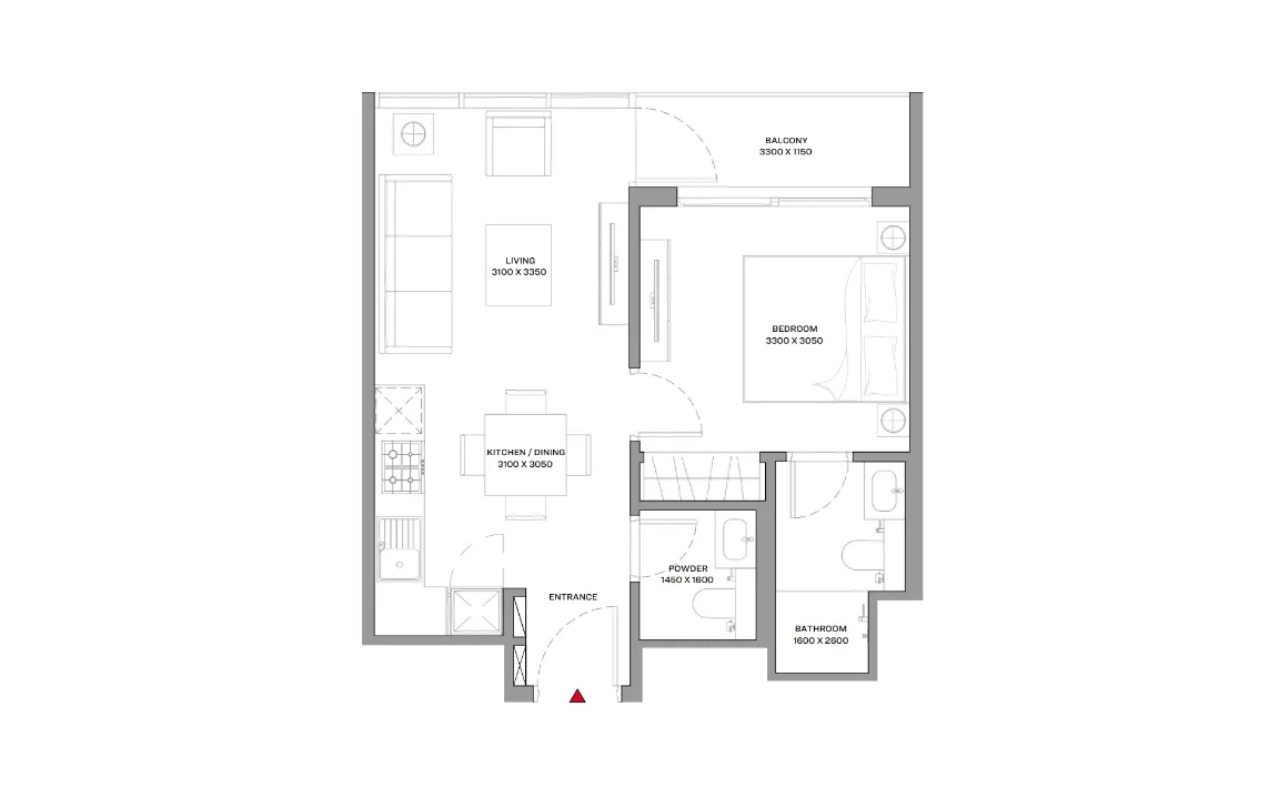 1 BEDROOM RESIDENCE (TYPE A)