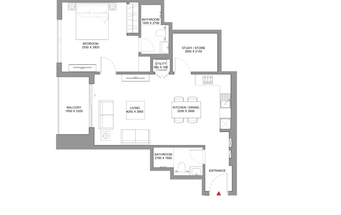 1.5 BEDROOM APARTMENT (TYPE B)