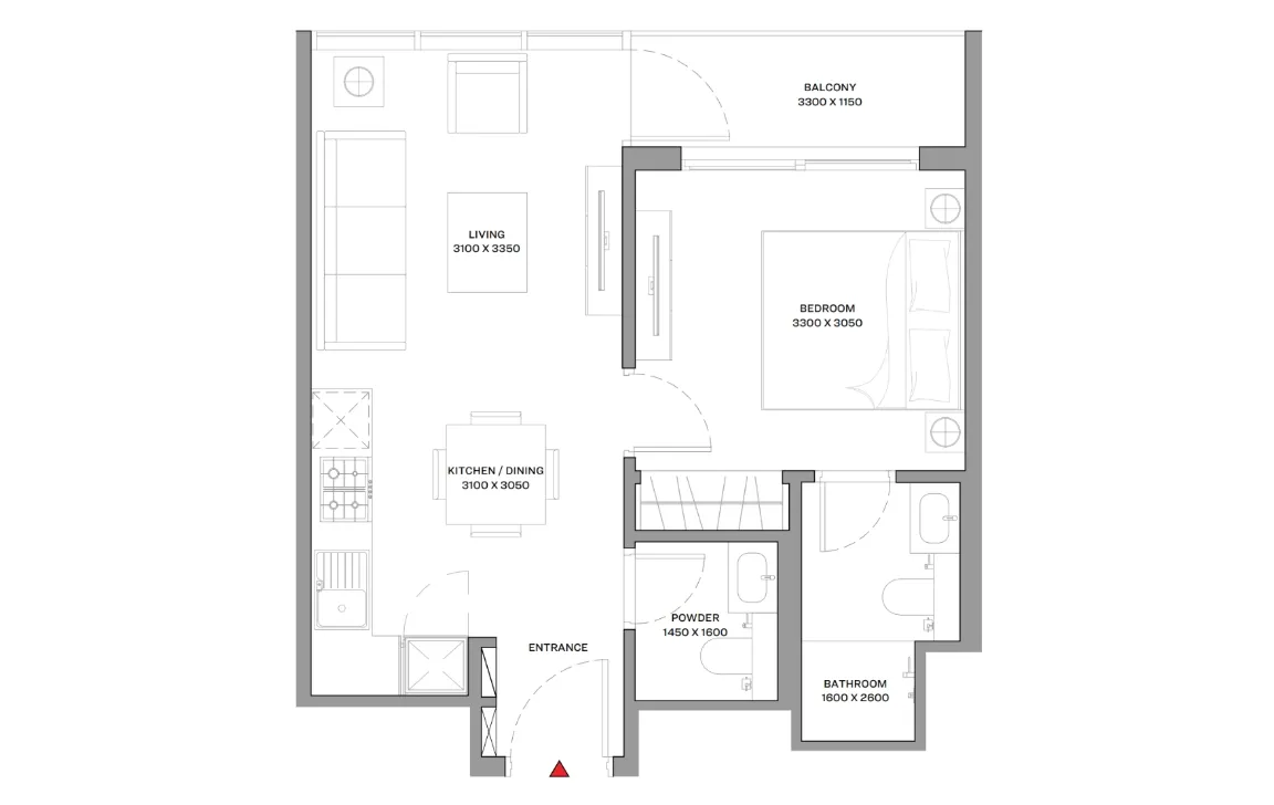 1 BEDROOM RESIDENCE (TYPE A)