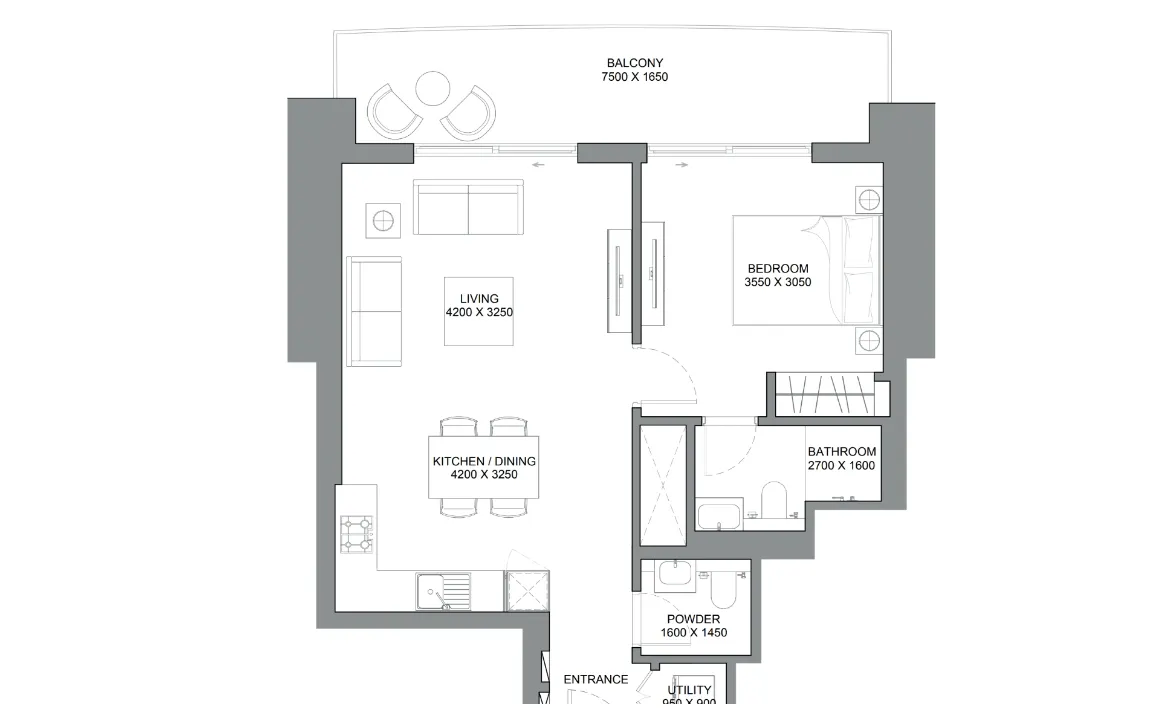 1 Bedroom Apartment Type B