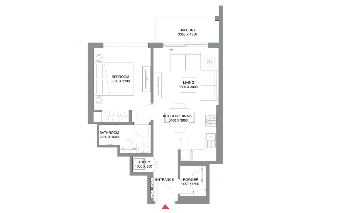 1 BEDROOM APARTMENT TYPE B