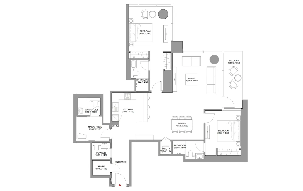 2 BEDROOM APARTMENT (TYPE c)