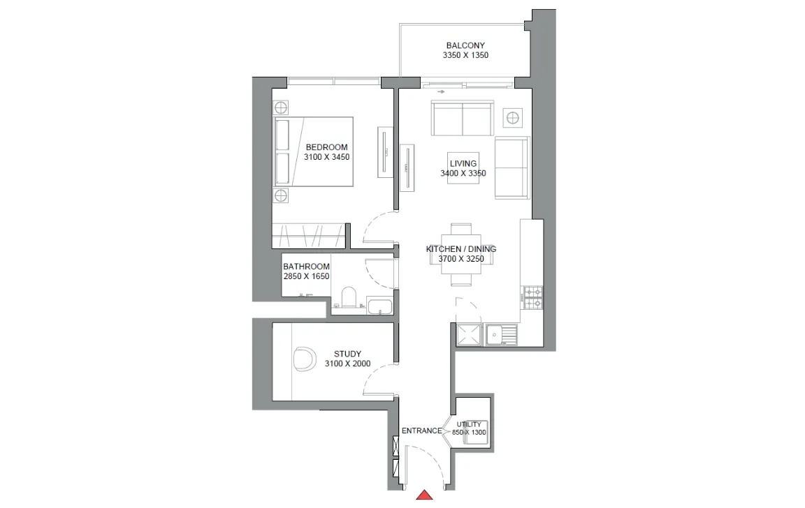 1.5 BEDROOM APARTMENT (TYPE D)