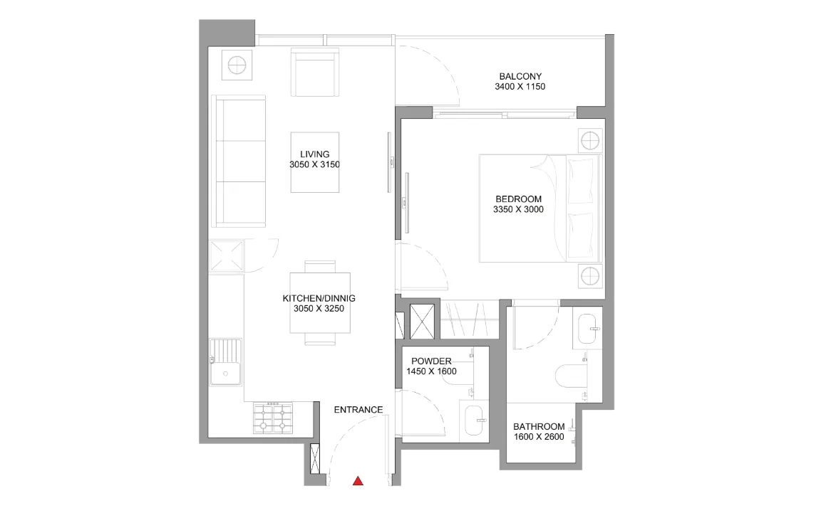 1 BEDROOM RESIDENCE (TYPE A)