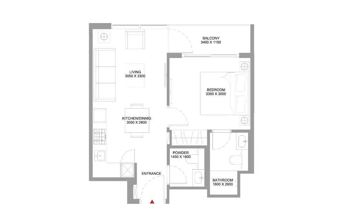 1 BEDROOM RESIDENCE (TYPE A)