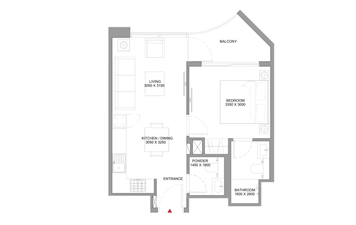1 BEDROOM RESIDENCE (TYPE B)