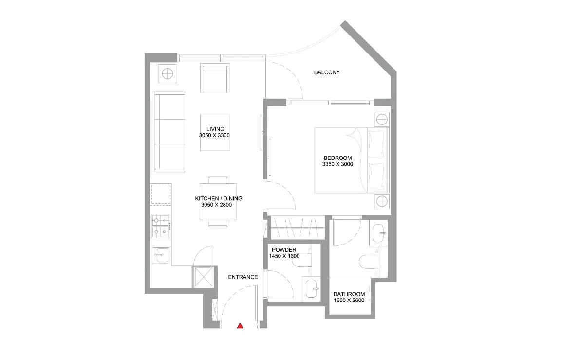 1 BEDROOM RESIDENCE (TYPE B)