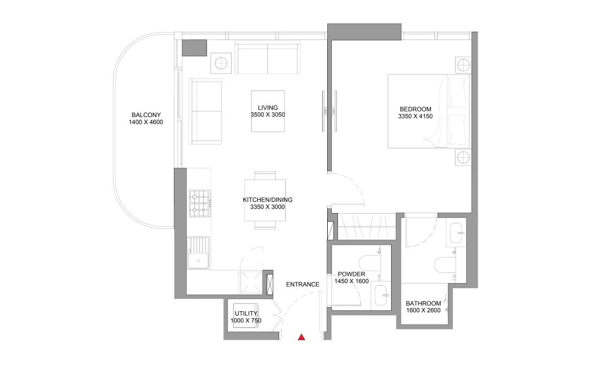 1 BEDROOM RESIDENCE (TYPE C)