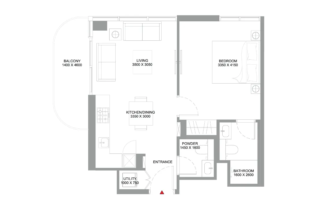 1 BEDROOM RESIDENCE (TYPE C)