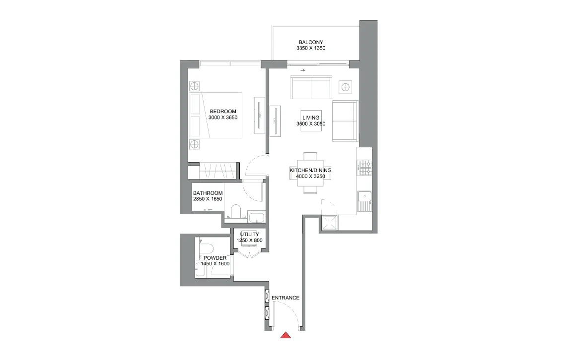 1 BEDROOM APARTMENT TYPE D