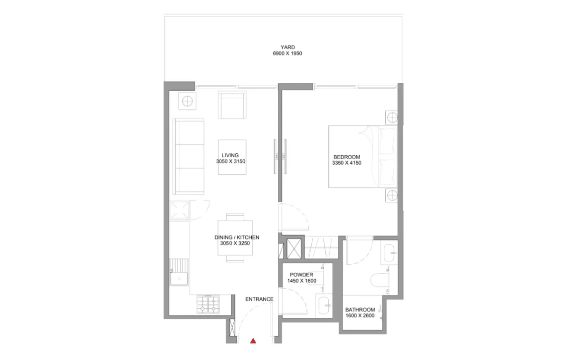 1 BEDROOM RESIDENCE (TYPE D)