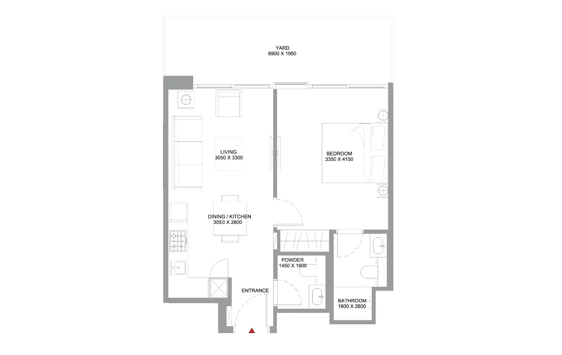 1 BEDROOM RESIDENCE (TYPE D)