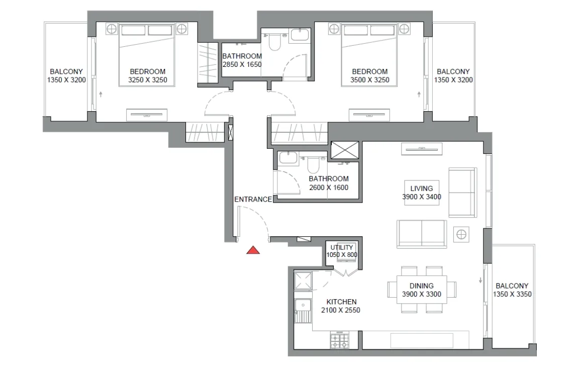 2 BEDROOM APARTMENT TYPE A