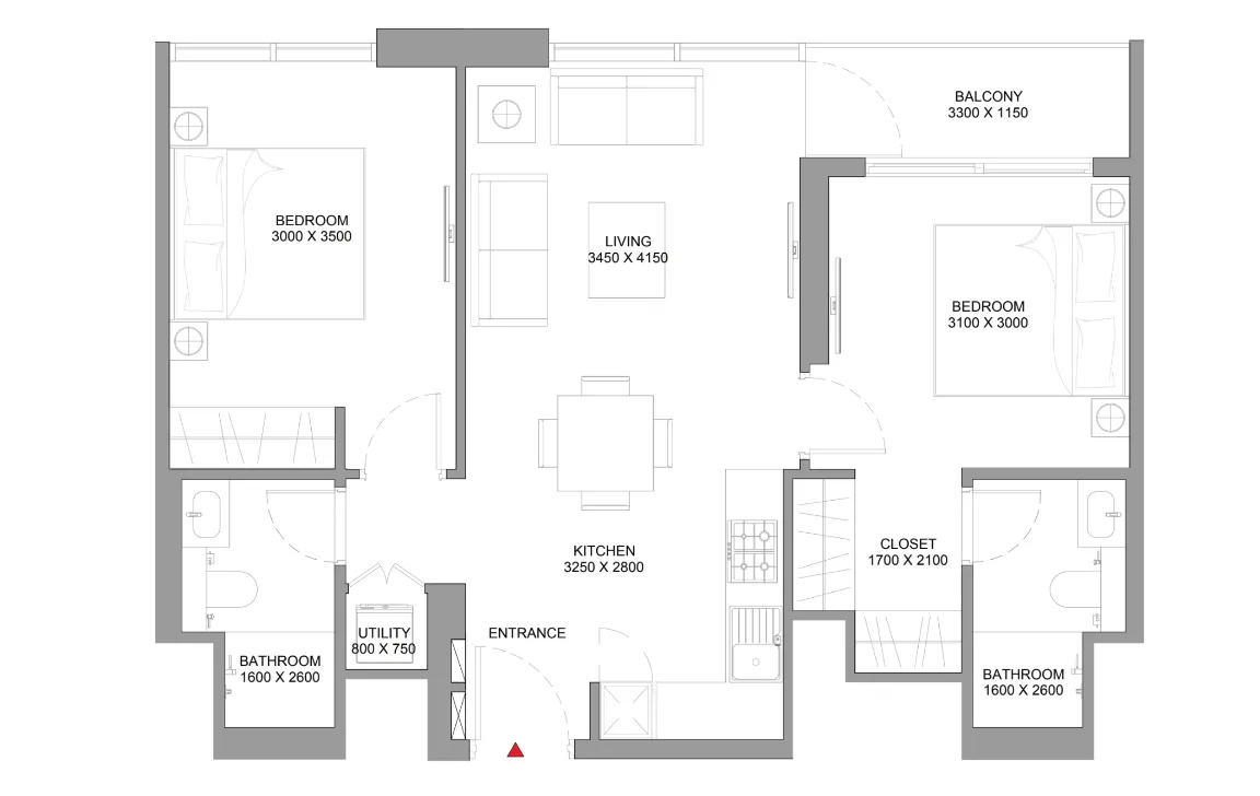 2 BEDROOM (TYPE A)