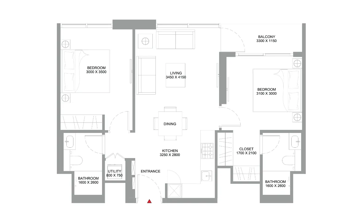 2 BEDROOM (TYPE A)