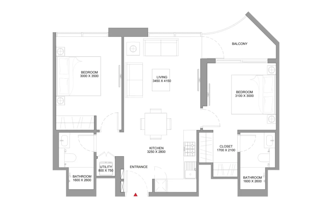 2 BEDROOM (TYPE B)