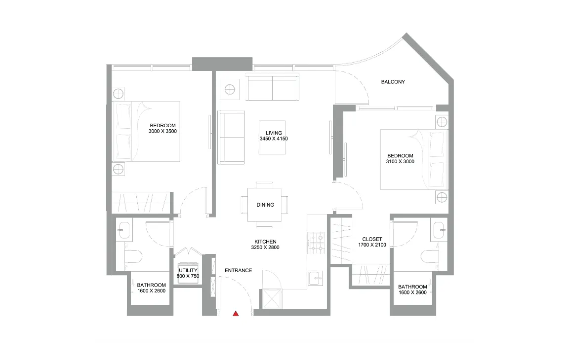 2 BEDROOM (TYPE B)