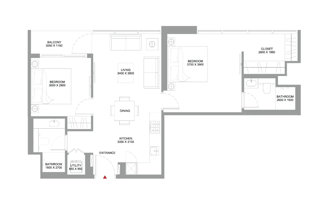 2 BEDROOM (TYPE C)