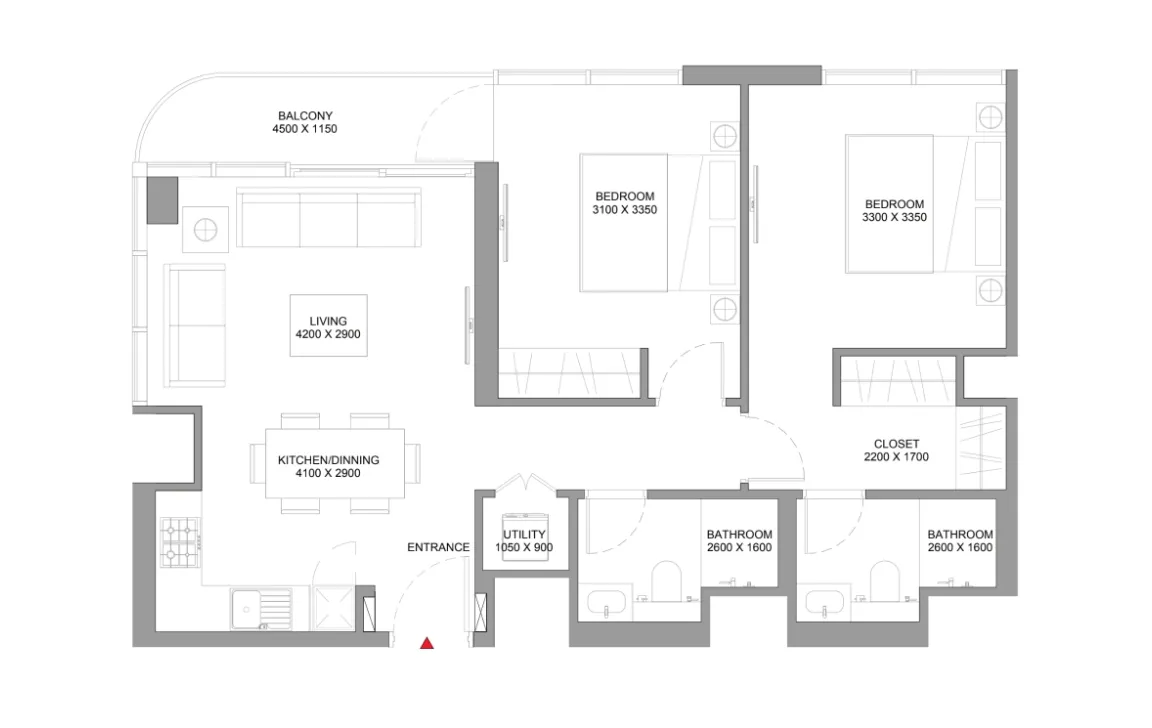 2 BEDROOM (TYPE D)