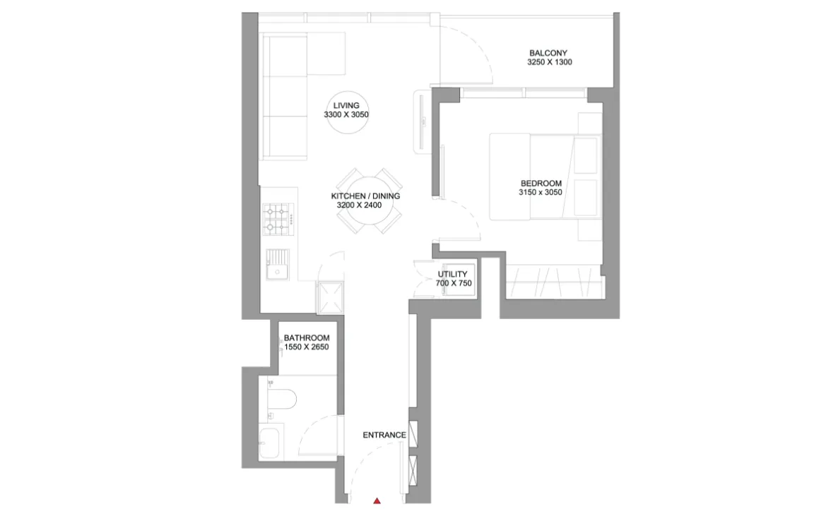 1 BEDROOM APARTMENT (TYPE B)