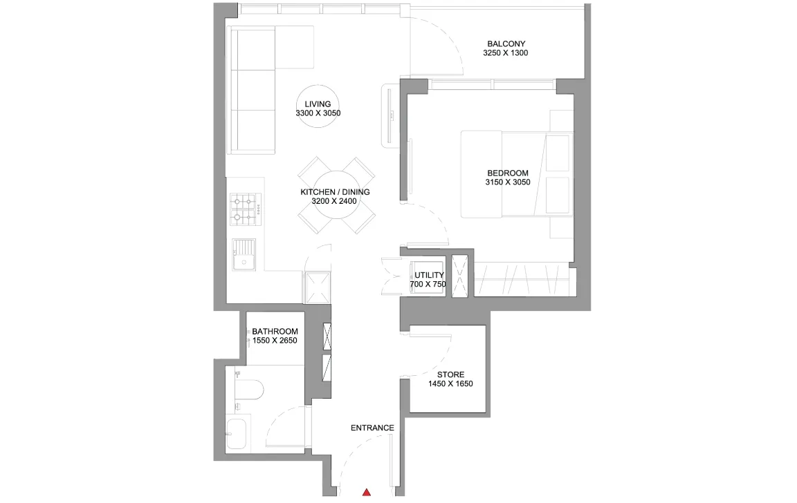 1 BEDROOM APARTMENT (TYPE C)