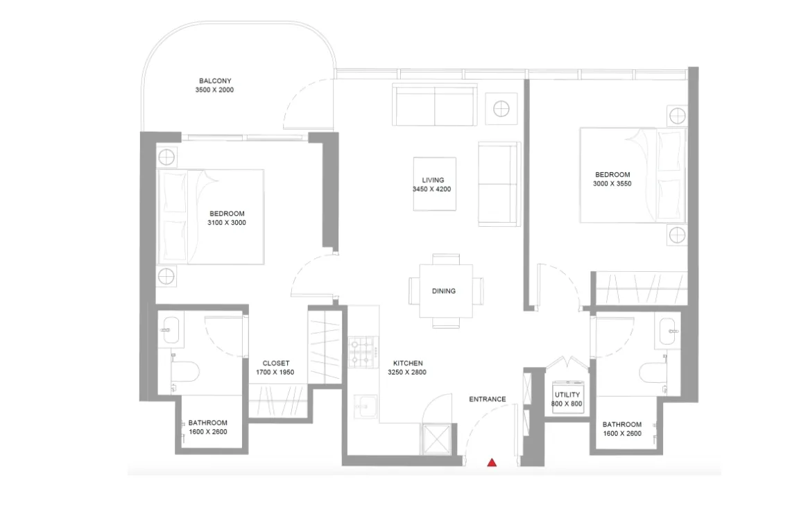 2 BEDROOM (TYPE C)