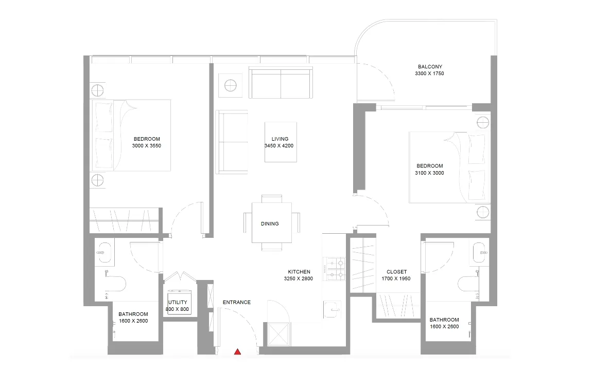 2 BEDROOM (TYPE D)