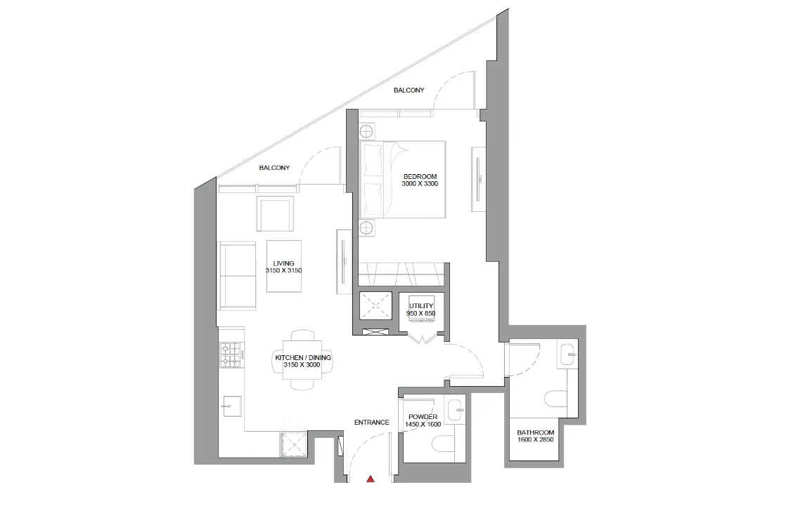 1 Bedroom Apartment (Type D)