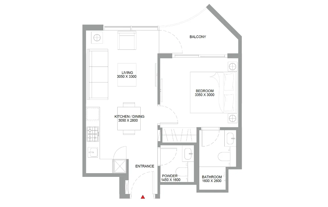 1 BEDROOM RESIDENCE (TYPE B)