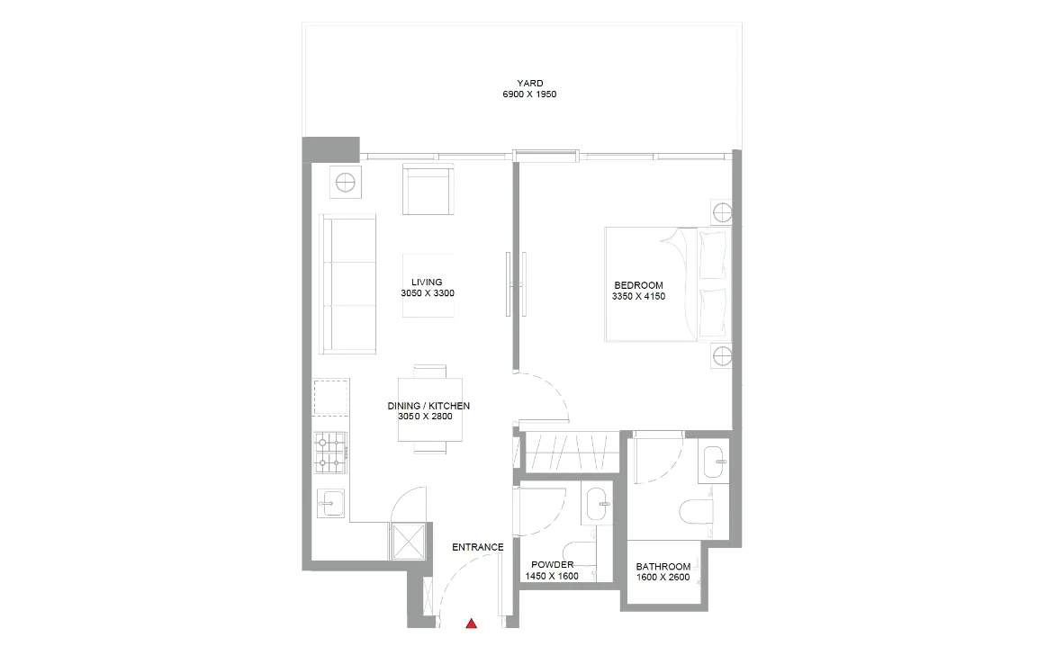 1 BEDROOM RESIDENCE (TYPE D)