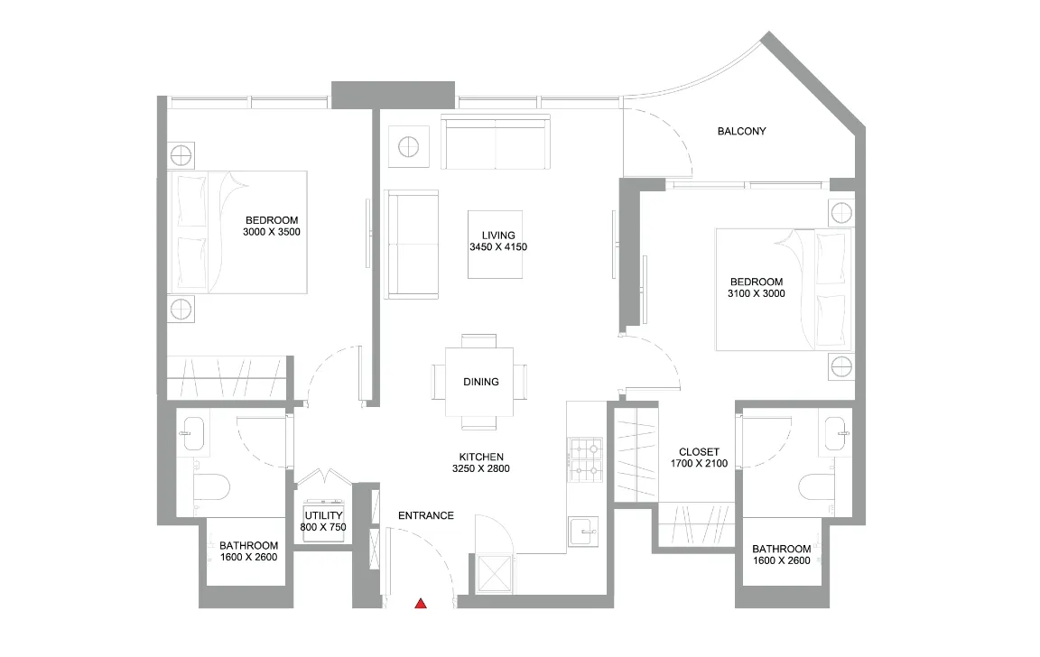 2 BEDROOM (TYPE B)