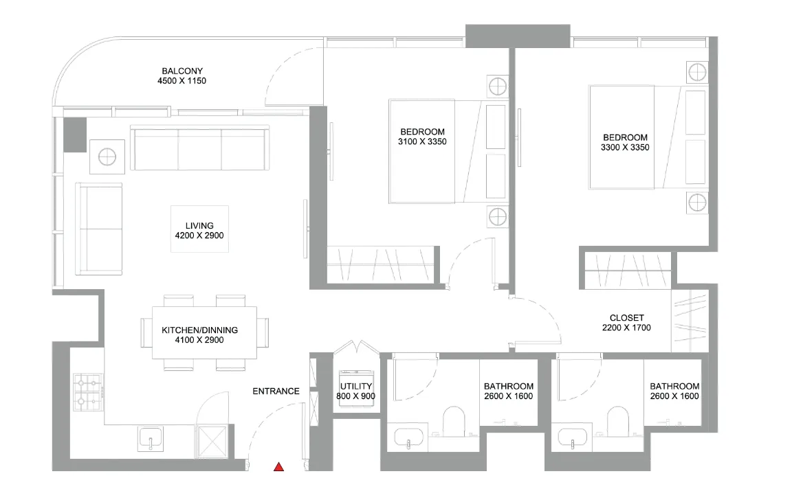 2 BEDROOM (TYPE D)