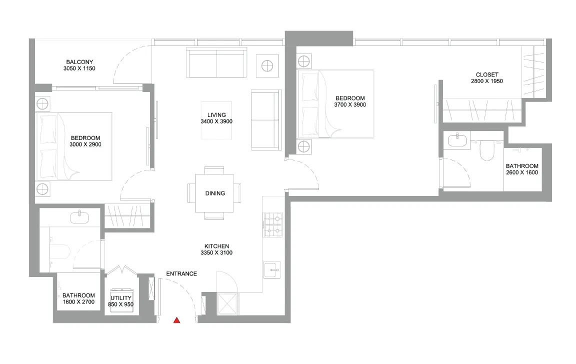 2 BEDROOM (TYPE C)