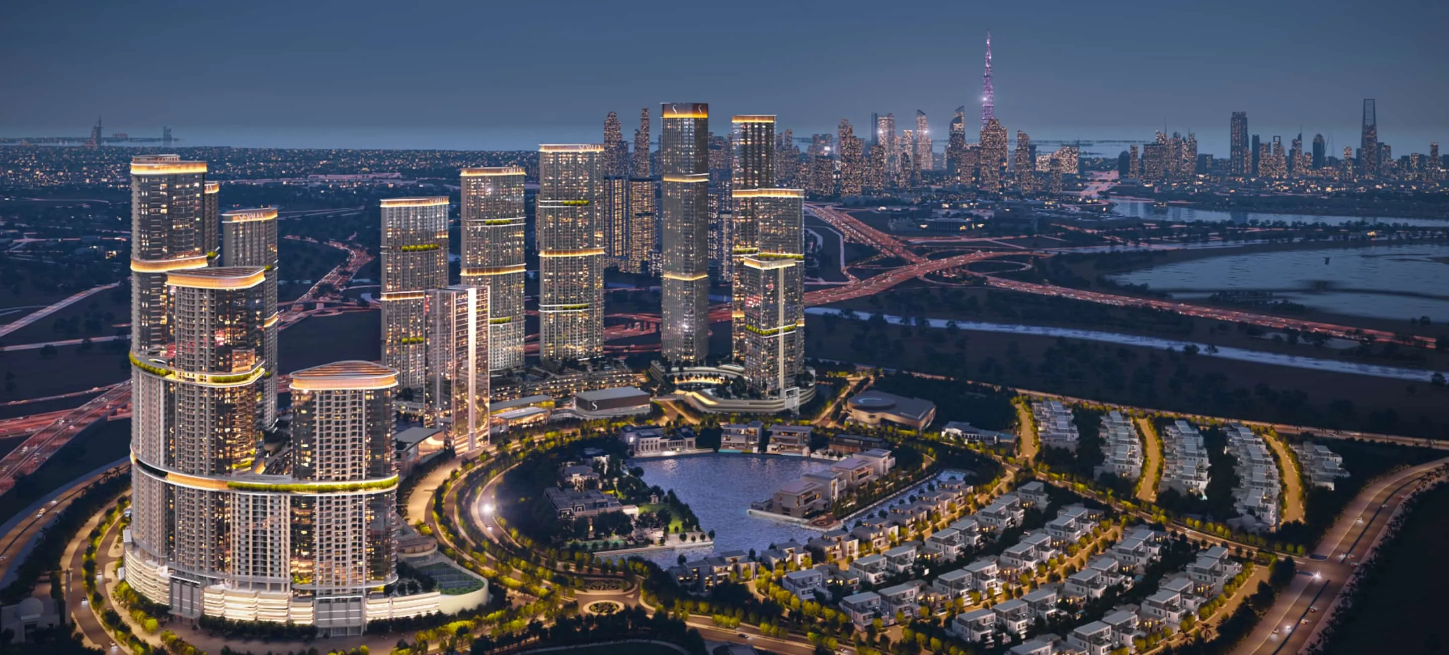 Sobha Hartland II Riverside Crescent waterfront towers in MBR City Dubai