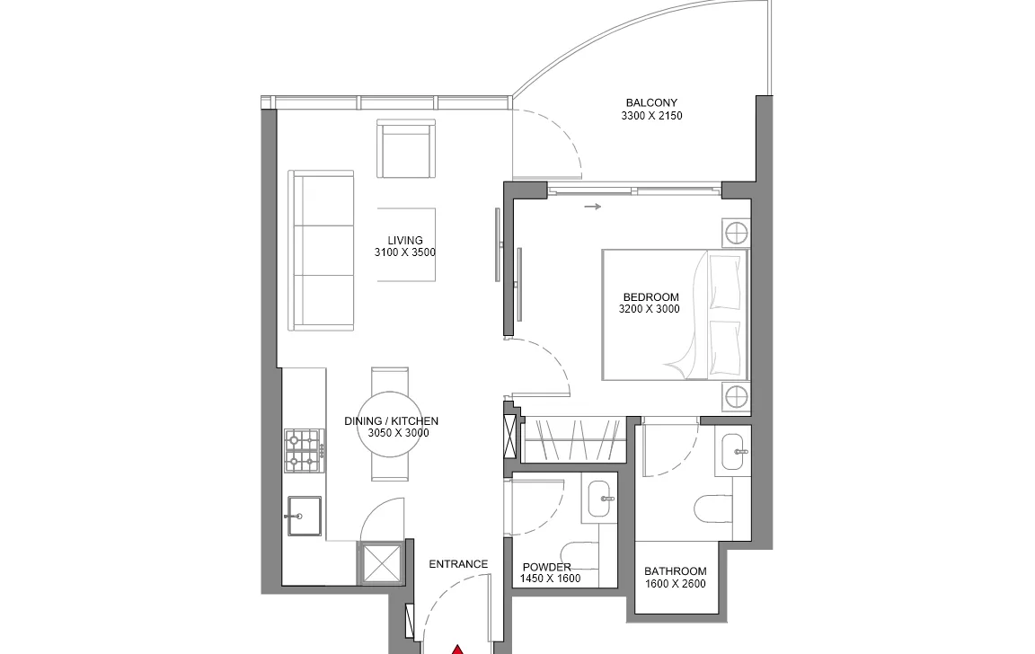 1 BEDROOM RESIDENCE (TYPE A)